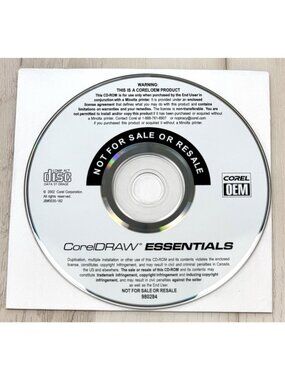 CorelDraw Essentials CD-Rom Digital Imaging Software 2002 DISC ONLY